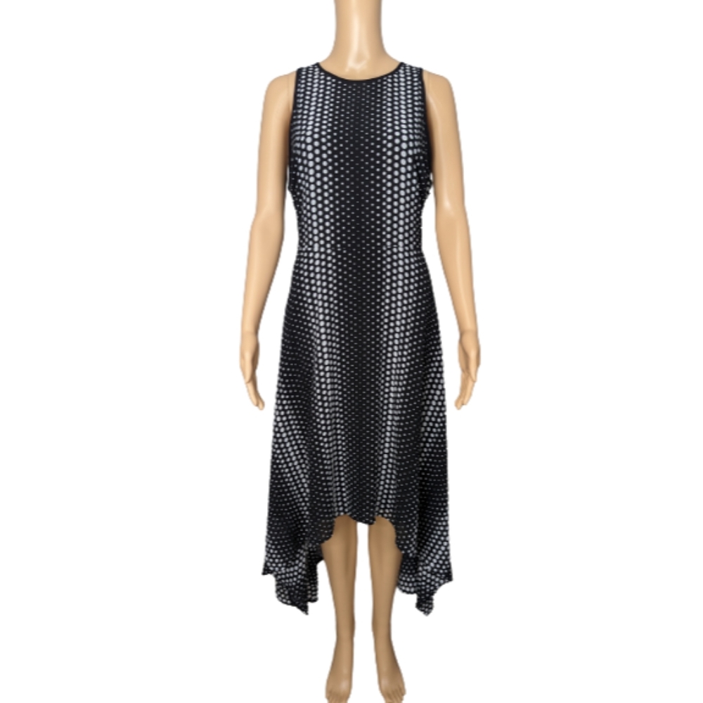 MICHAEL Michael Kors Printed Handkerchief-Hem A-Line Dress 12